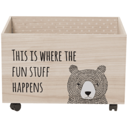 BloomingvilleMINI Bloom Ingville MINI Skrzynia Do Przechowywania Z Kółkami Paulownia Naturalna