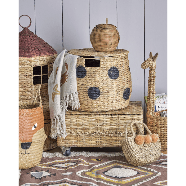 BloomingvilleMINI Bloomingville MINI Koszyki Z Pokrywą Thinne Water Hyacinth Naturalny - obrazek 3