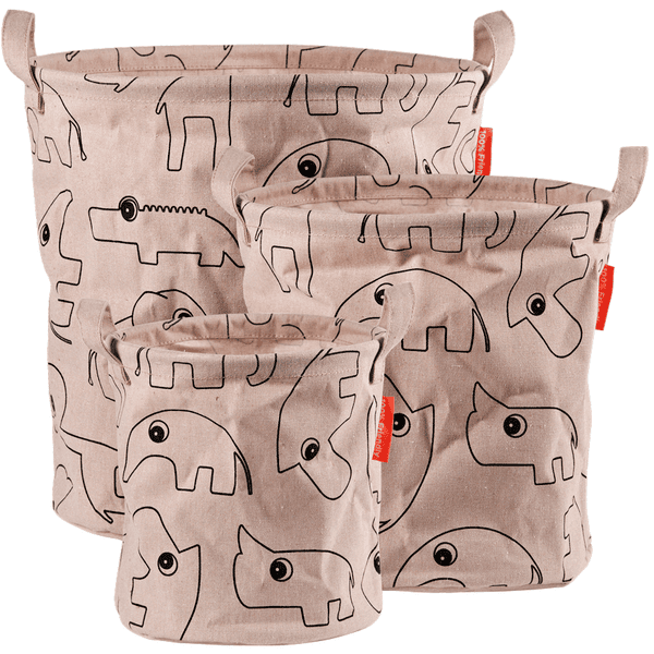 Done By Deer ™ Kosze Magazynowe Kontur 3 Częściowy, Różowy