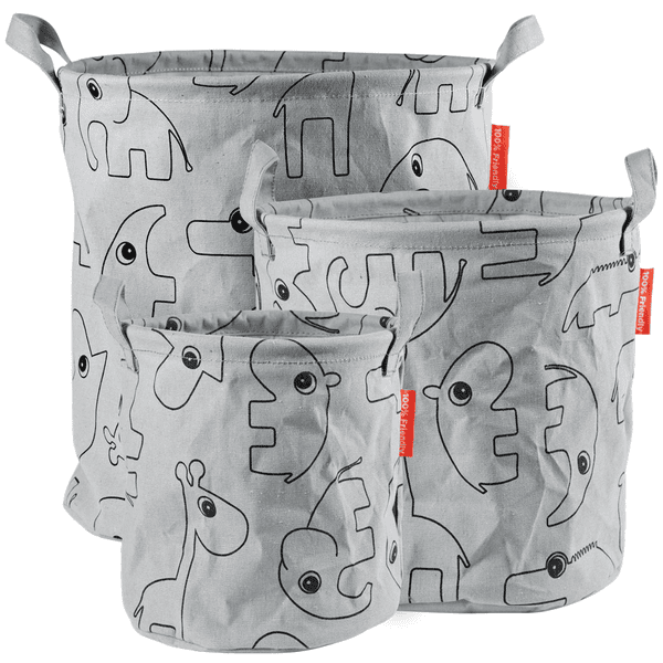 Done By Deer ™ Kosze Magazynowe Kontur 3 Częściowy, Szary - obrazek 2