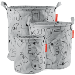 Done By Deer ™ Kosze Magazynowe Kontur 3 Częściowy, Szary