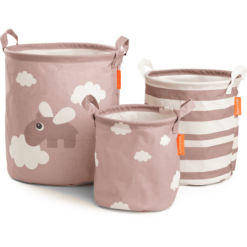 Done By Deer ™ Zestaw Koszy Do Przechowywania 3-częściowy Happy Clouds Różowy