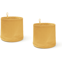 Kids Concept ® Okrągłe Pudełka Do Przechowywania Wykonane Z Tkaniny, Mango