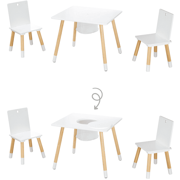 Roba Grupa Siedząca Z Siatką Do Przechowywania Biała - obrazek 4