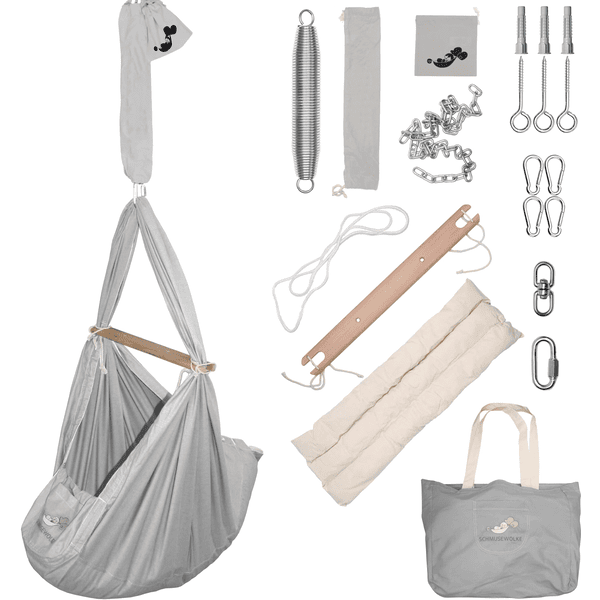 SCHMUSEWOLKE Hamaczek Dziecięcy Z Materacem Z Wełny Owczej Dream Catcher WarmGrey - obrazek 3