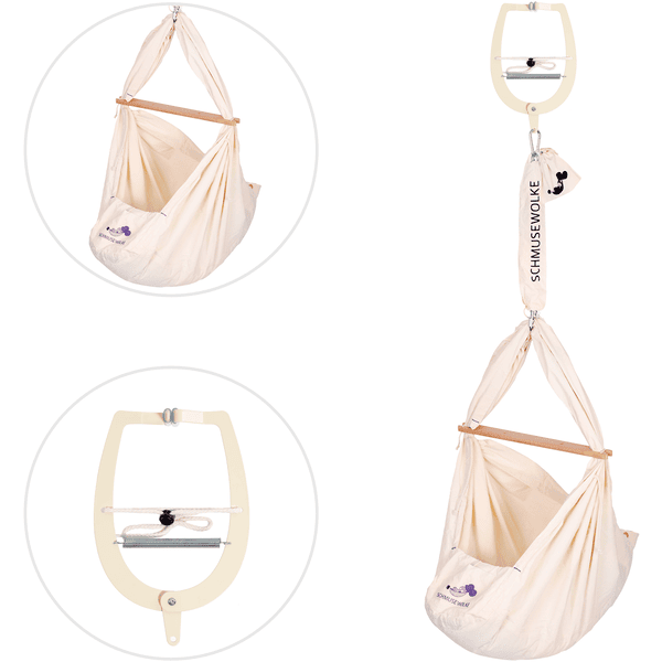 SCHMUSEWOLKE Kołyska Dla Niemowląt Z Klamrą Na Drzwi Organic - obrazek 2