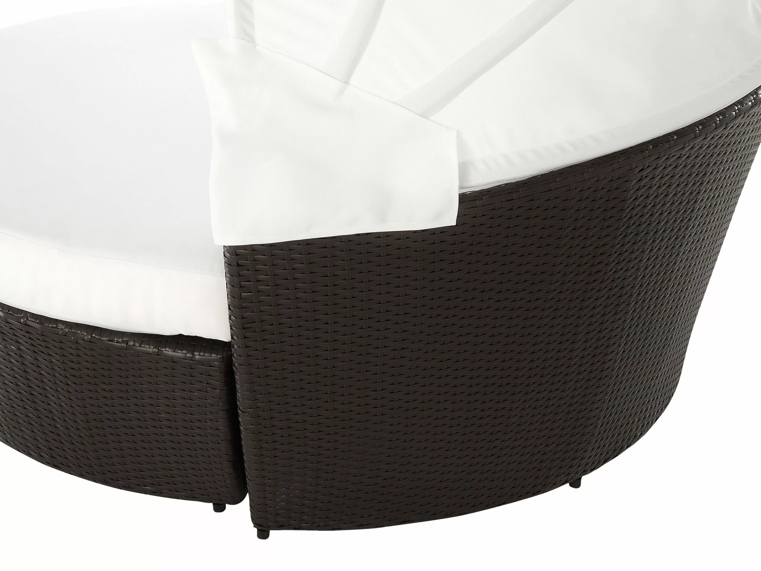 Beliani Kosz Ogrodowy Z Technorattanu Z Pufem Brązowo-biały SYLT LUX - obrazek 6