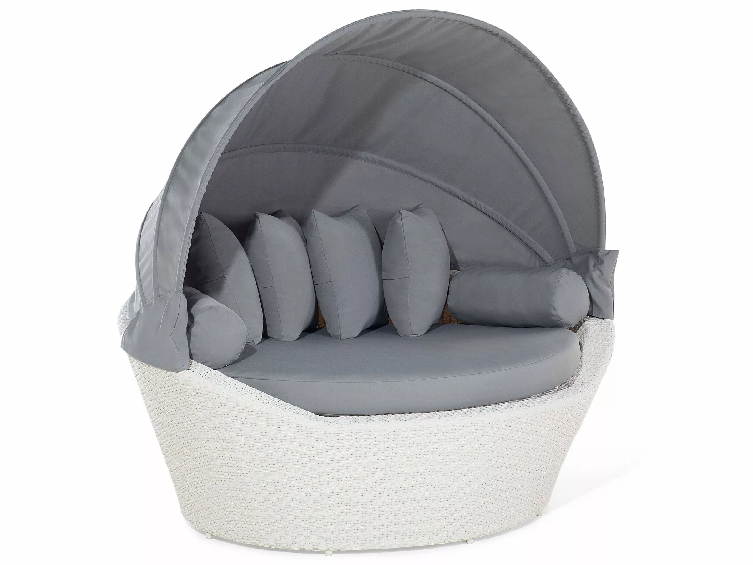 Beliani Kosz Ogrodowy Z Technorattanu Biało-szary SYLT