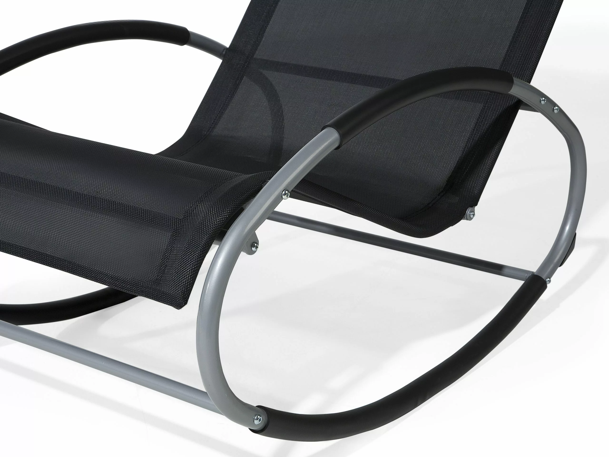 Beliani Krzesło Ogrodowe Bujane Czarne CAMPO - obrazek 10