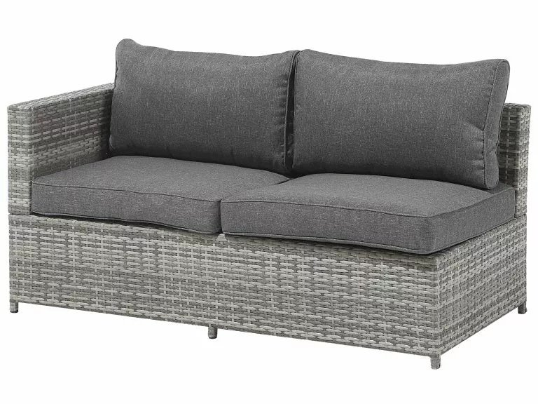 Beliani Zestaw Ogrodowy Z Technorattanu 4-osobowy Lewostronny Szary AVOLA - obrazek 10