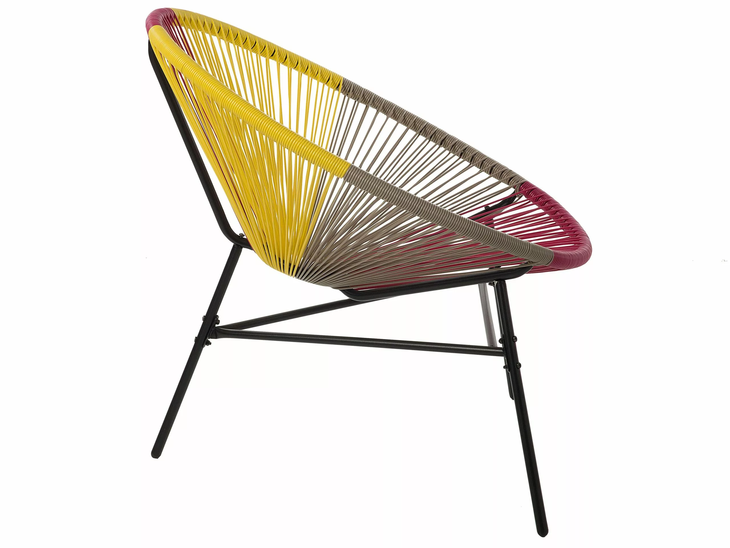 Beliani Zestaw 2 Krzeseł Z Technorattanu Wielokolorowy żółty ACAPULCO - obrazek 7