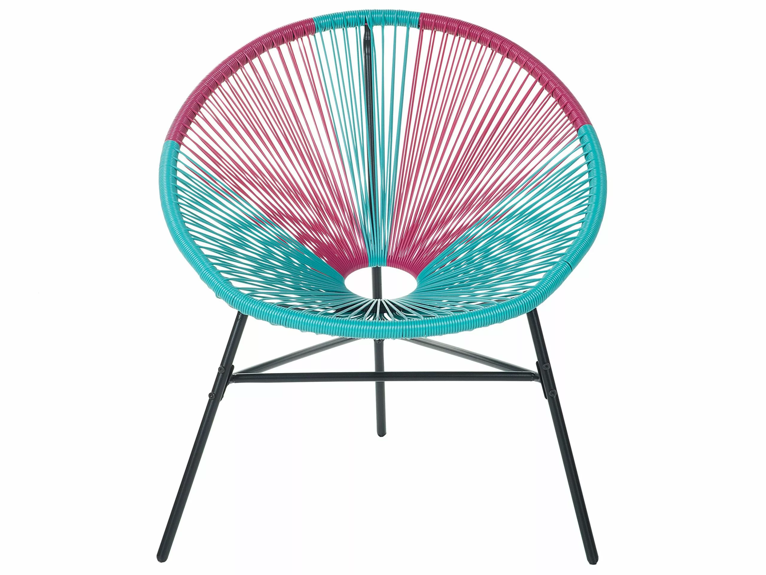 Beliani Zestaw 2 Krzeseł Z Technorattanu Różowo-niebieski ACAPULCO - obrazek 5