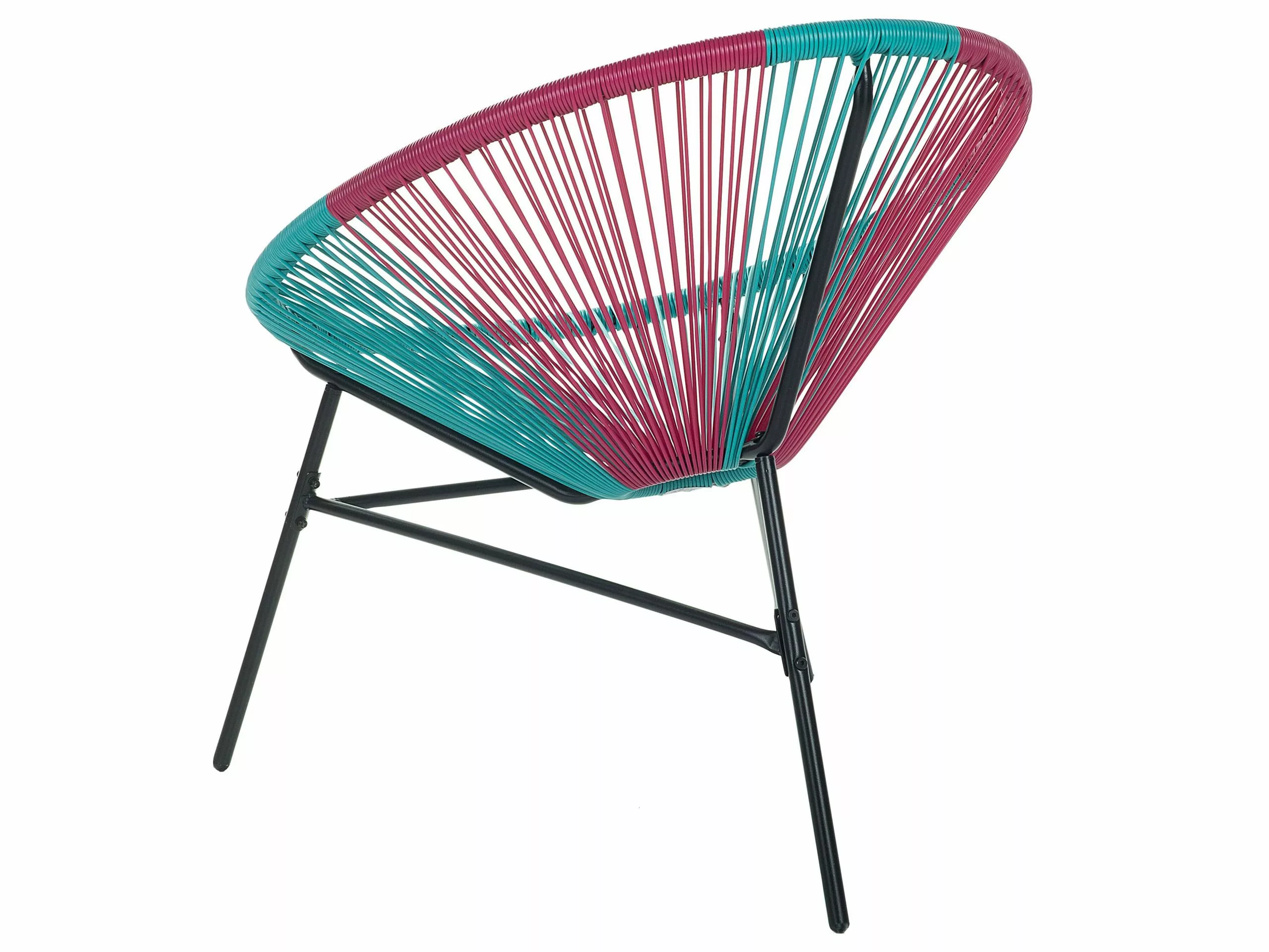 Beliani Krzesło Z Technorattanu Różowo-niebieskie ACAPULCO - obrazek 6