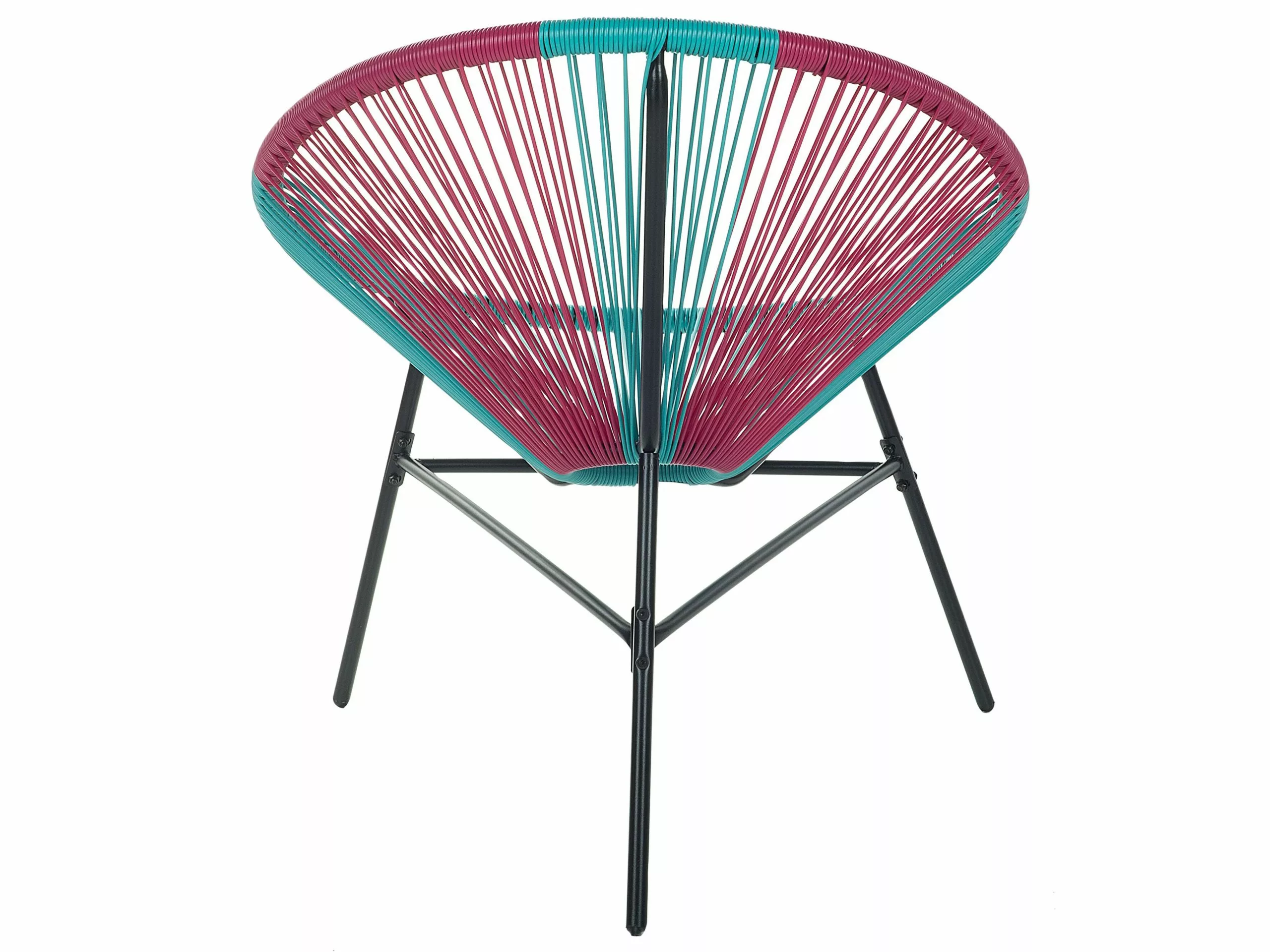 Beliani Krzesło Z Technorattanu Różowo-niebieskie ACAPULCO - obrazek 7