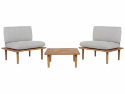 Beliani Zestaw Ogrodowy 2-osobowy Drewniany Szary FRASCATI