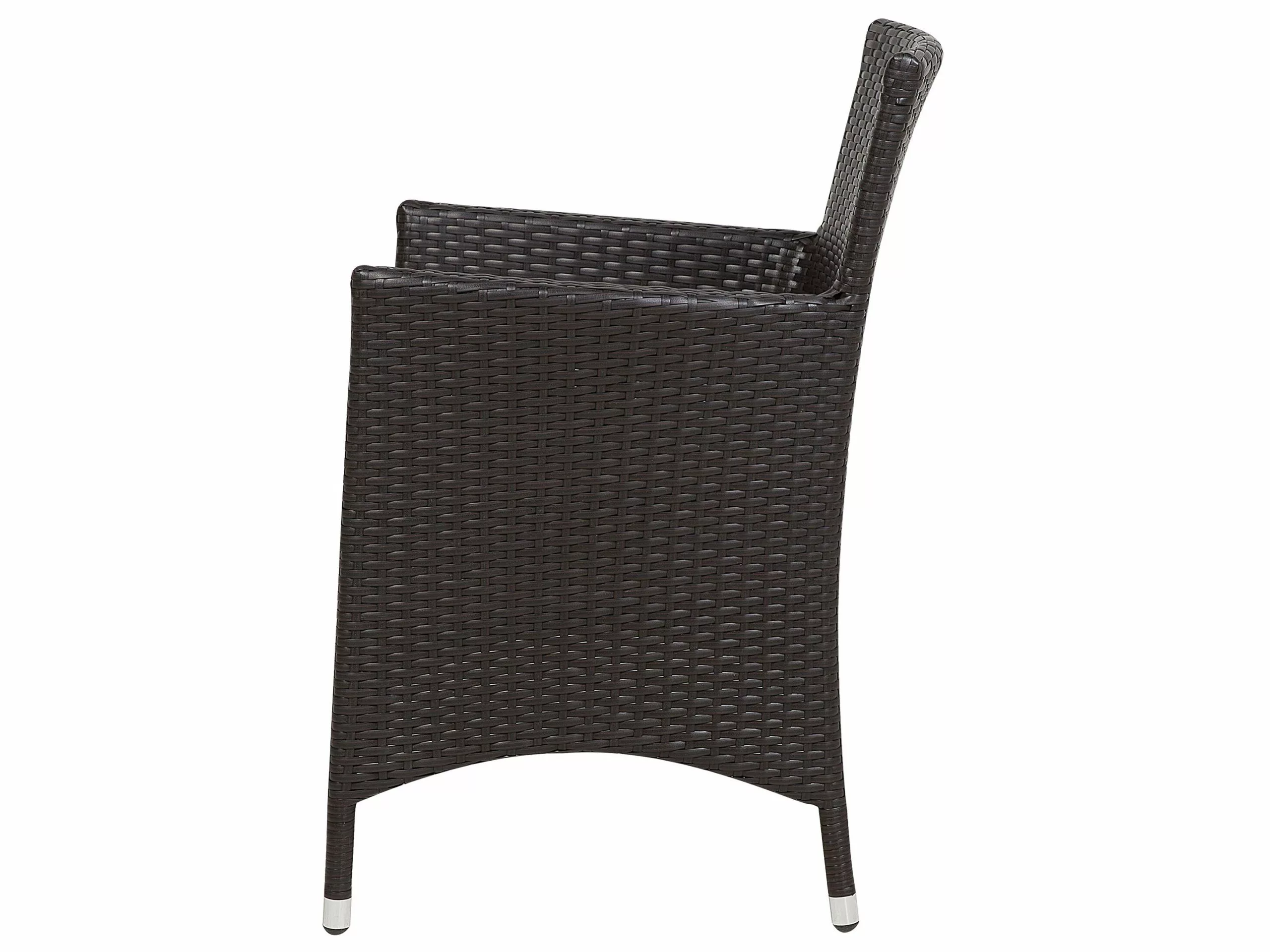 Beliani Zestaw Ogrodowy Z Technorattanu Stół I 8 Krzeseł Ciemnobrązowy ITALY - obrazek 5