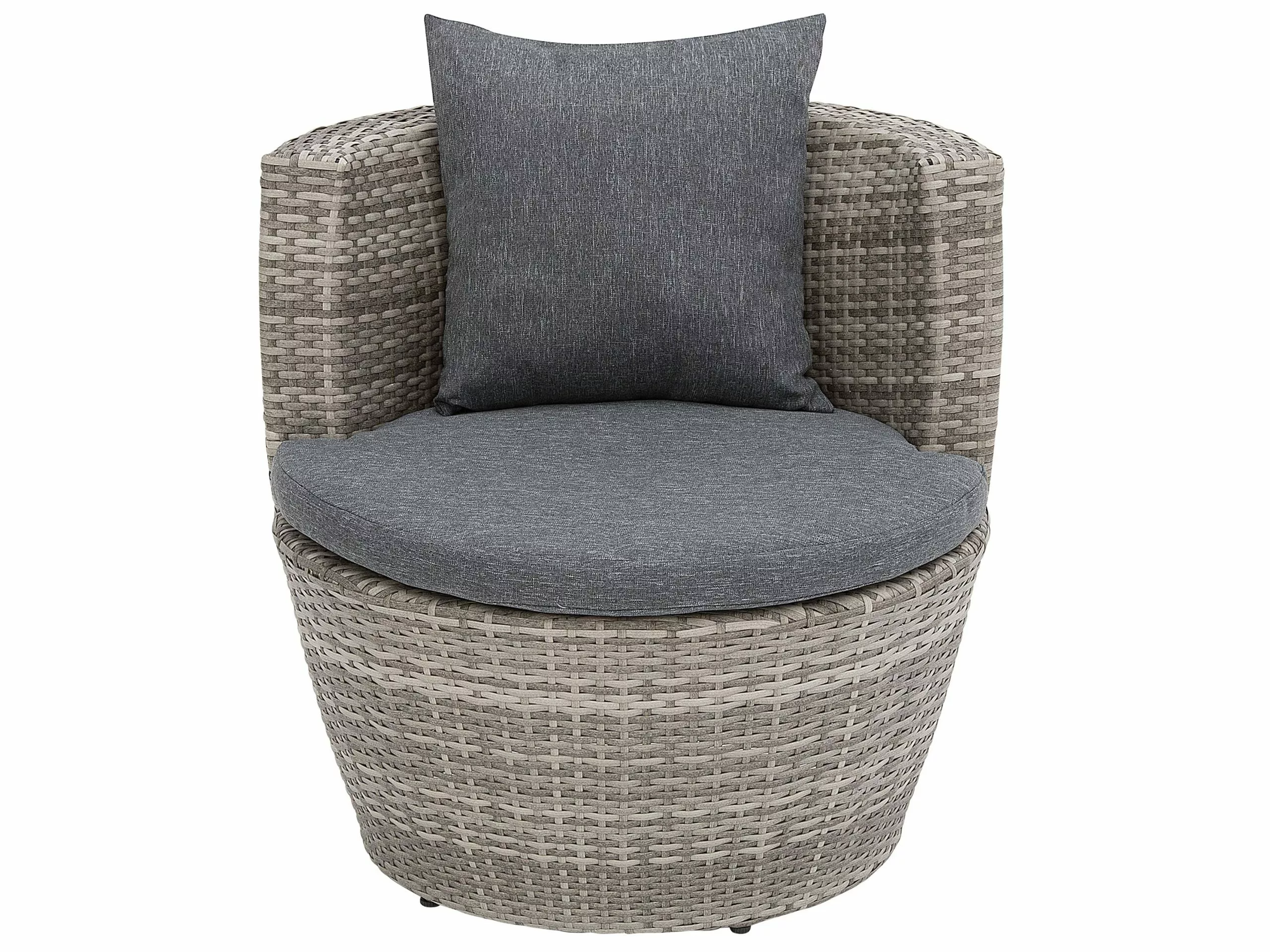 Beliani Zestaw Mebli Balkonowych Z Technorattanu Szary CAPRI - obrazek 3