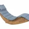 Beliani Leżak Ogrodowy Drewniany Z Poduszką Niebieską BRESCIA