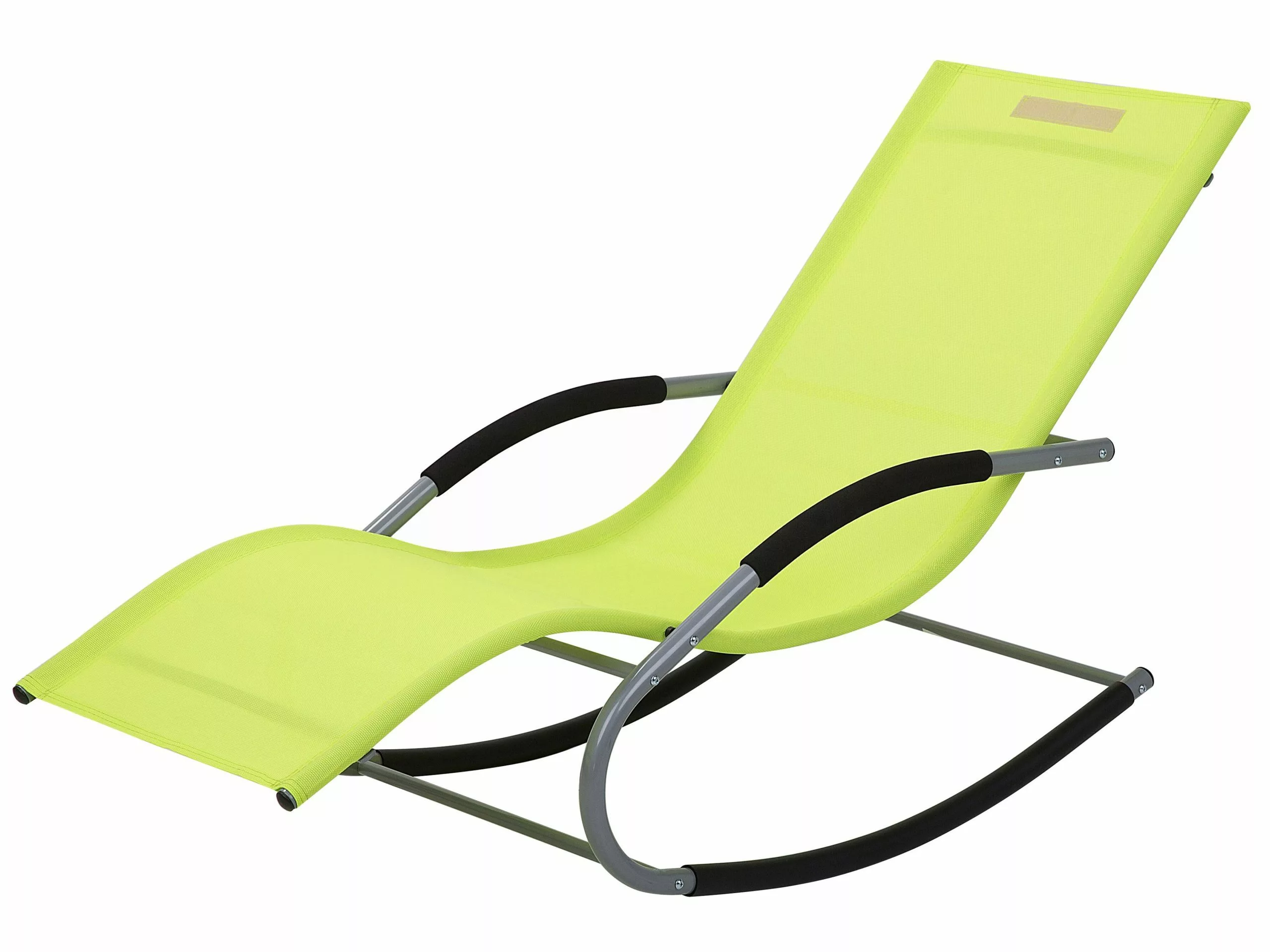 Beliani Leżak Ogrodowy Bujany Limonkowy CARANO - obrazek 4