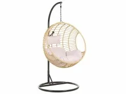 Beliani Fotel Wiszący Ze Stojakiem Z Technorattanu Naturalny ASPIO