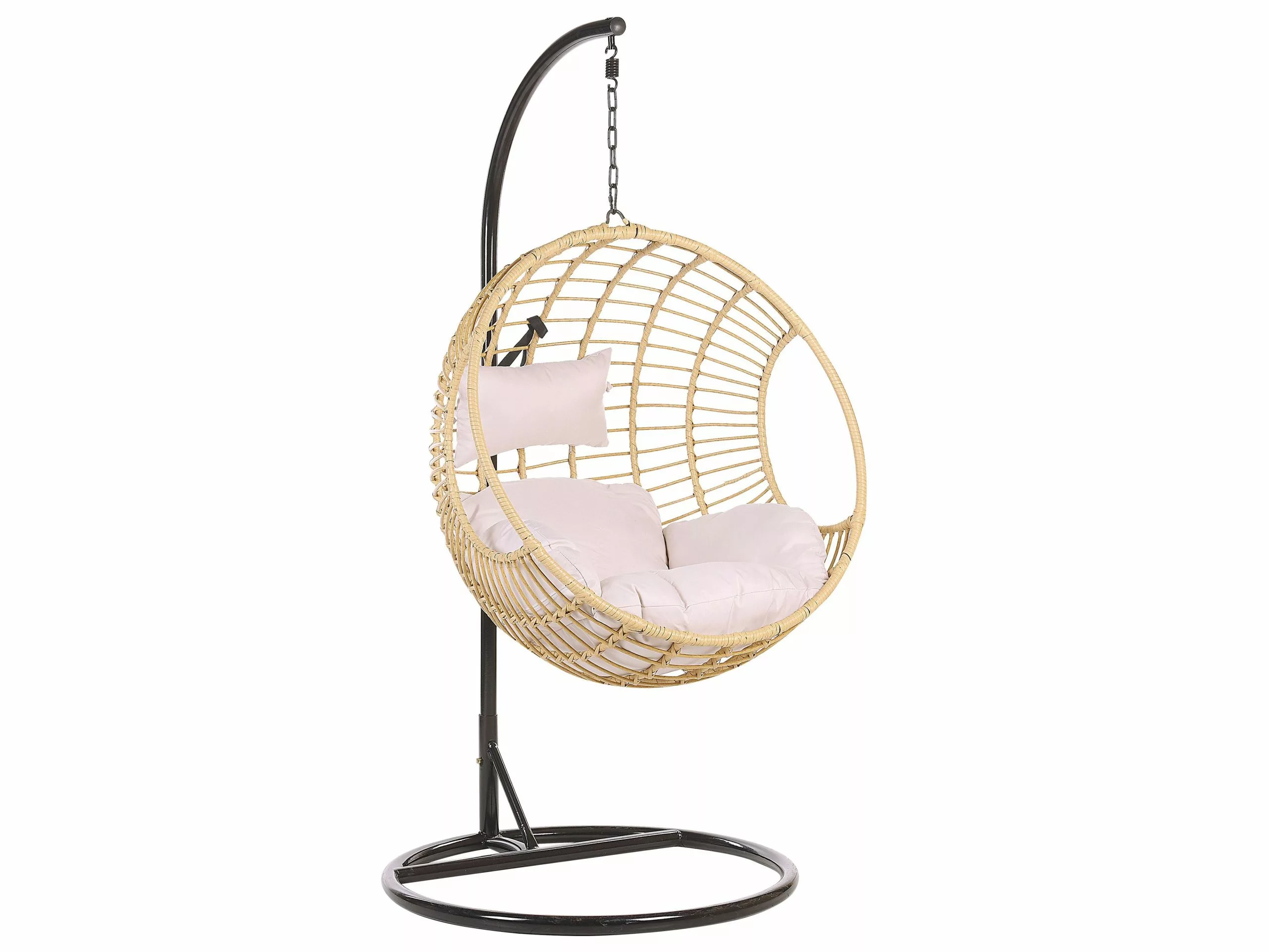 Beliani Fotel Wiszący Ze Stojakiem Z Technorattanu Naturalny ASPIO