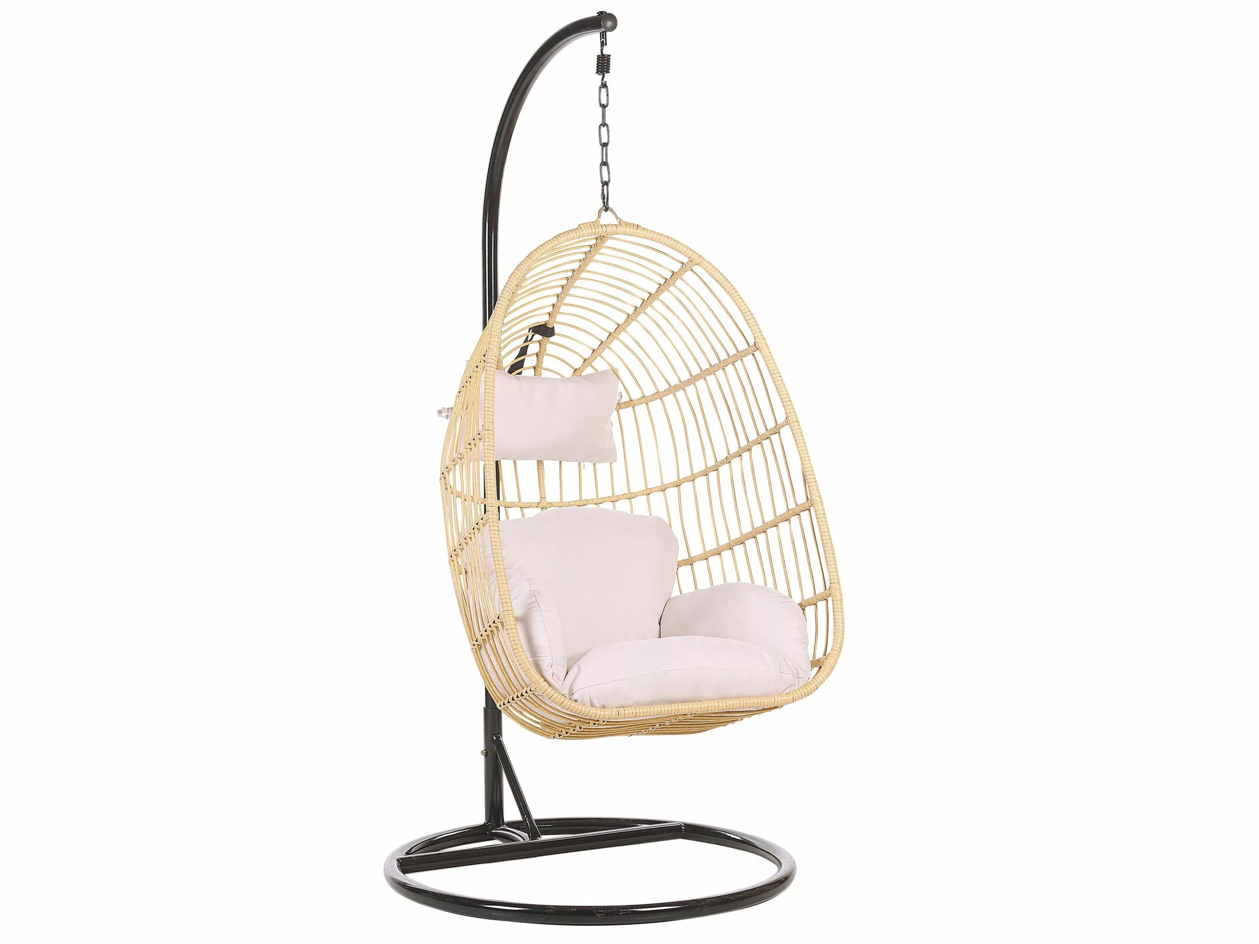 Beliani Fotel Wiszący Ze Stojakiem Z Technorattanu Naturalny CASOLI