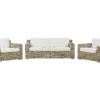 Beliani Zestaw Ogrodowy Rattanowy 4-osobowy Naturalny ARDEA