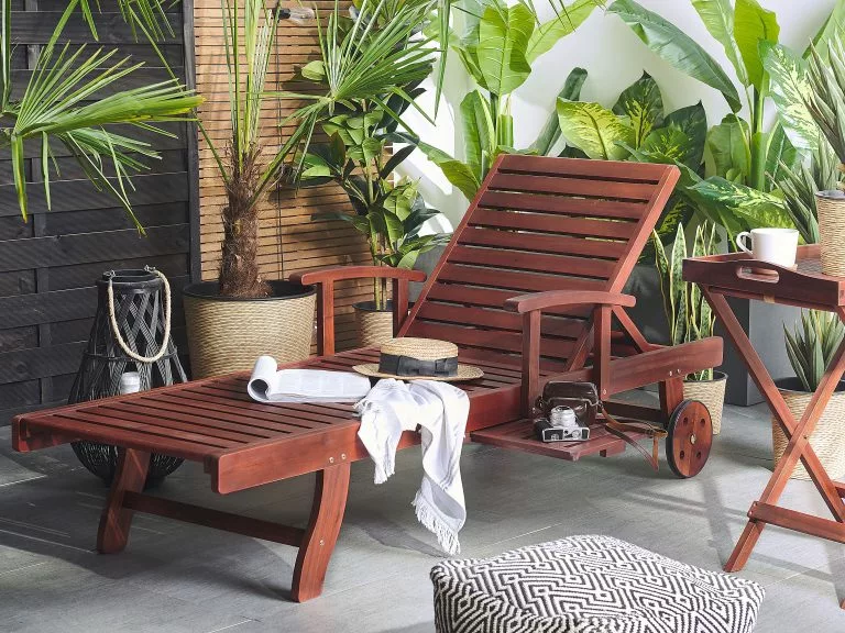 Beliani Leżak Ogrodowy Drewno Akacjowe TOSCANA - obrazek 2