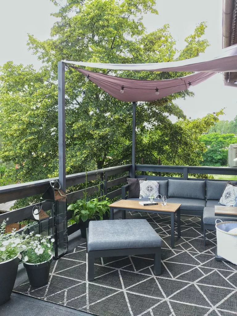 Beliani Zestaw Ogrodowy 5-osobowy Czarno-szary MESSINA - obrazek 3