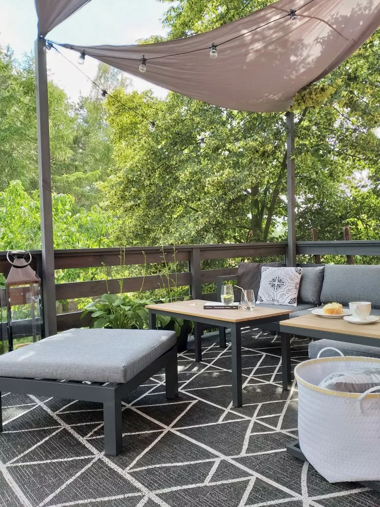 Beliani Zestaw Ogrodowy 5-osobowy Czarno-szary MESSINA - obrazek 4