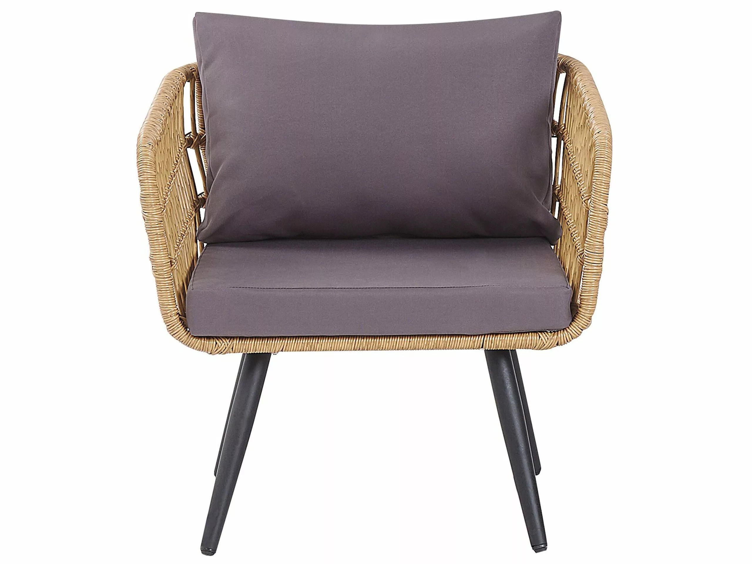 Beliani Zestaw Ogrodowy Z Technorattanu 4-osobowy Naturalny FOBELLO - obrazek 8