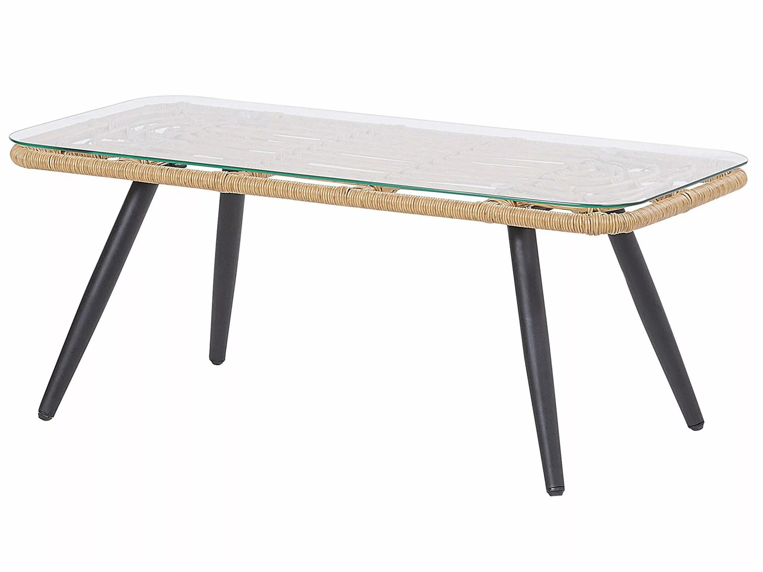 Beliani Zestaw Ogrodowy Z Technorattanu 4-osobowy Naturalny FOBELLO - obrazek 10