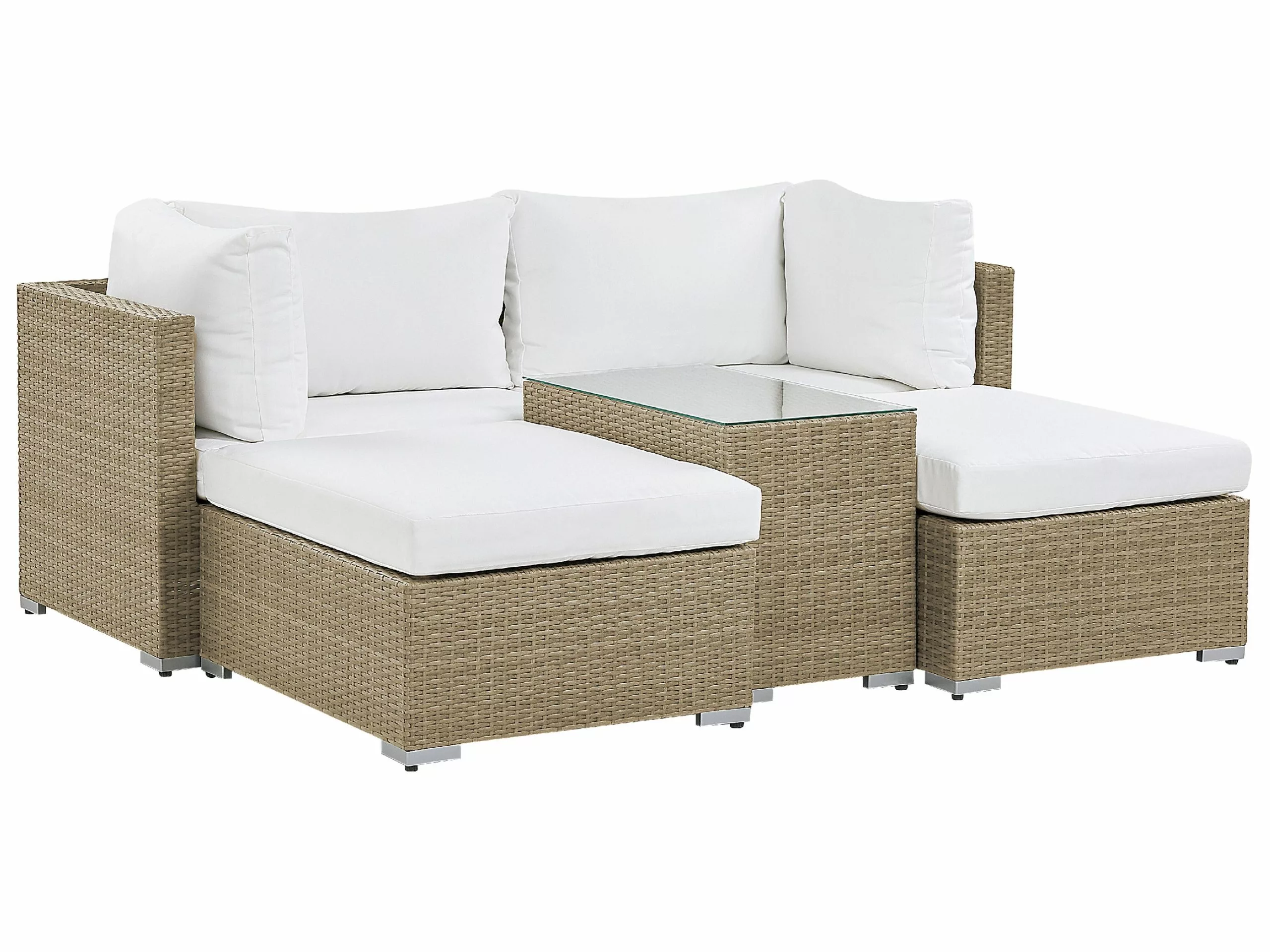 Beliani Zestaw Ogrodowy Z Technorattanu 2-osobowy Brązowy NOTO - obrazek 9