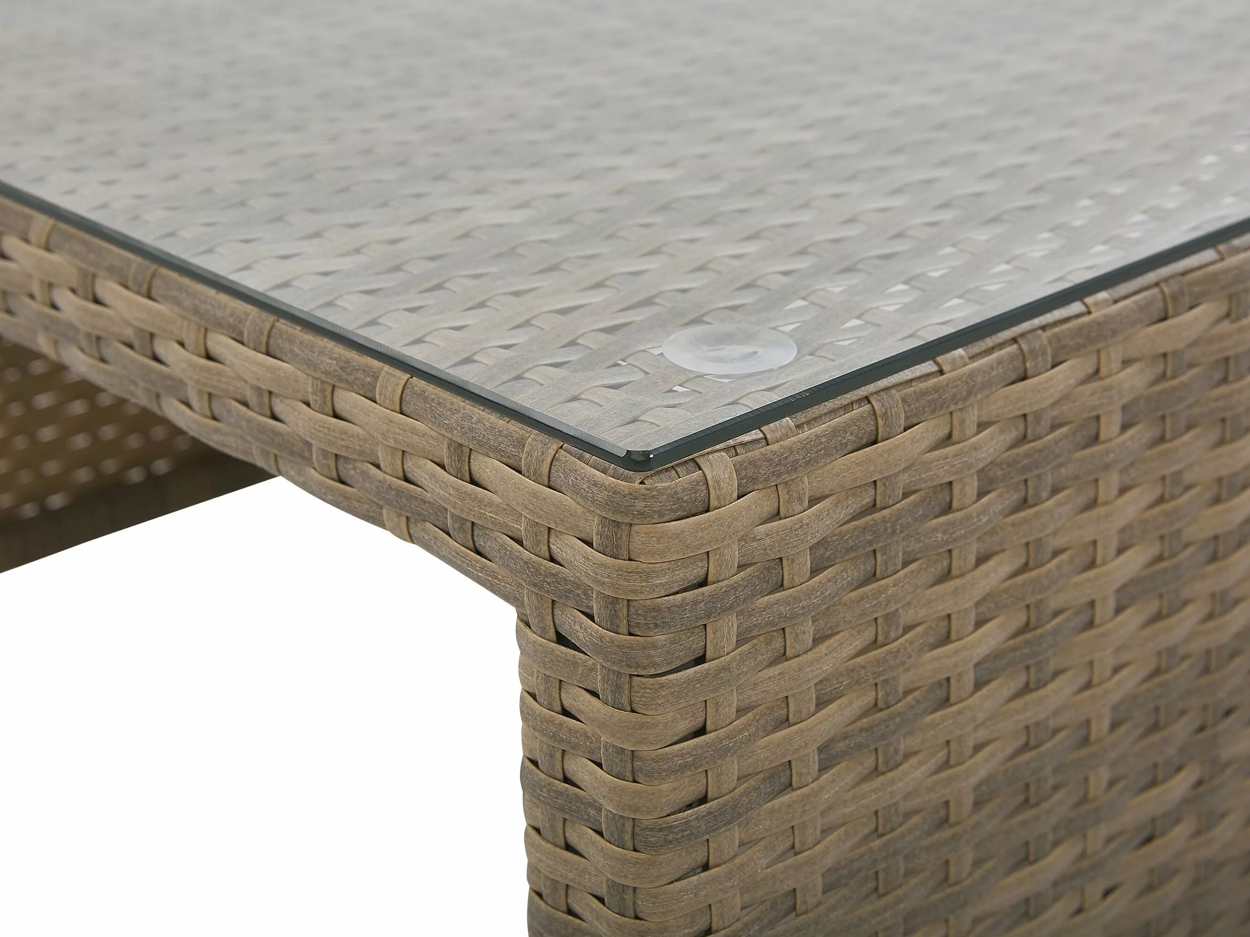 Beliani Zestaw Ogrodowy Z Technorattanu 3-osobowy Brązowy BELLUNO - obrazek 10