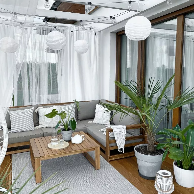 Beliani Zestaw Ogrodowy Drewniany 4-osobowy Prawostronny Beżowoszary TIMOR - obrazek 6