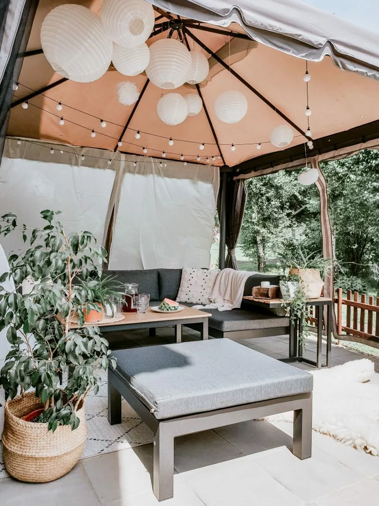 Beliani Zestaw Ogrodowy 5-osobowy Czarno-szary MESSINA - obrazek 7