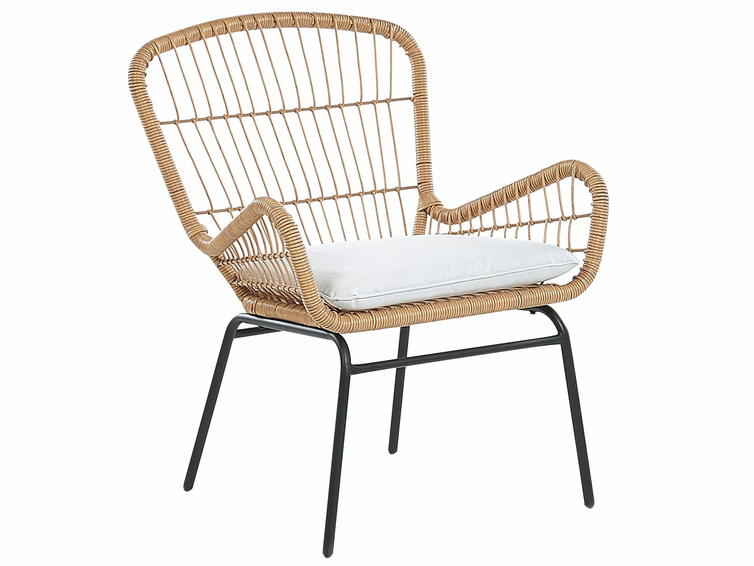 Beliani Zestaw Mebli Balkonowych Z Technorattanu Naturalny LABICO - obrazek 3