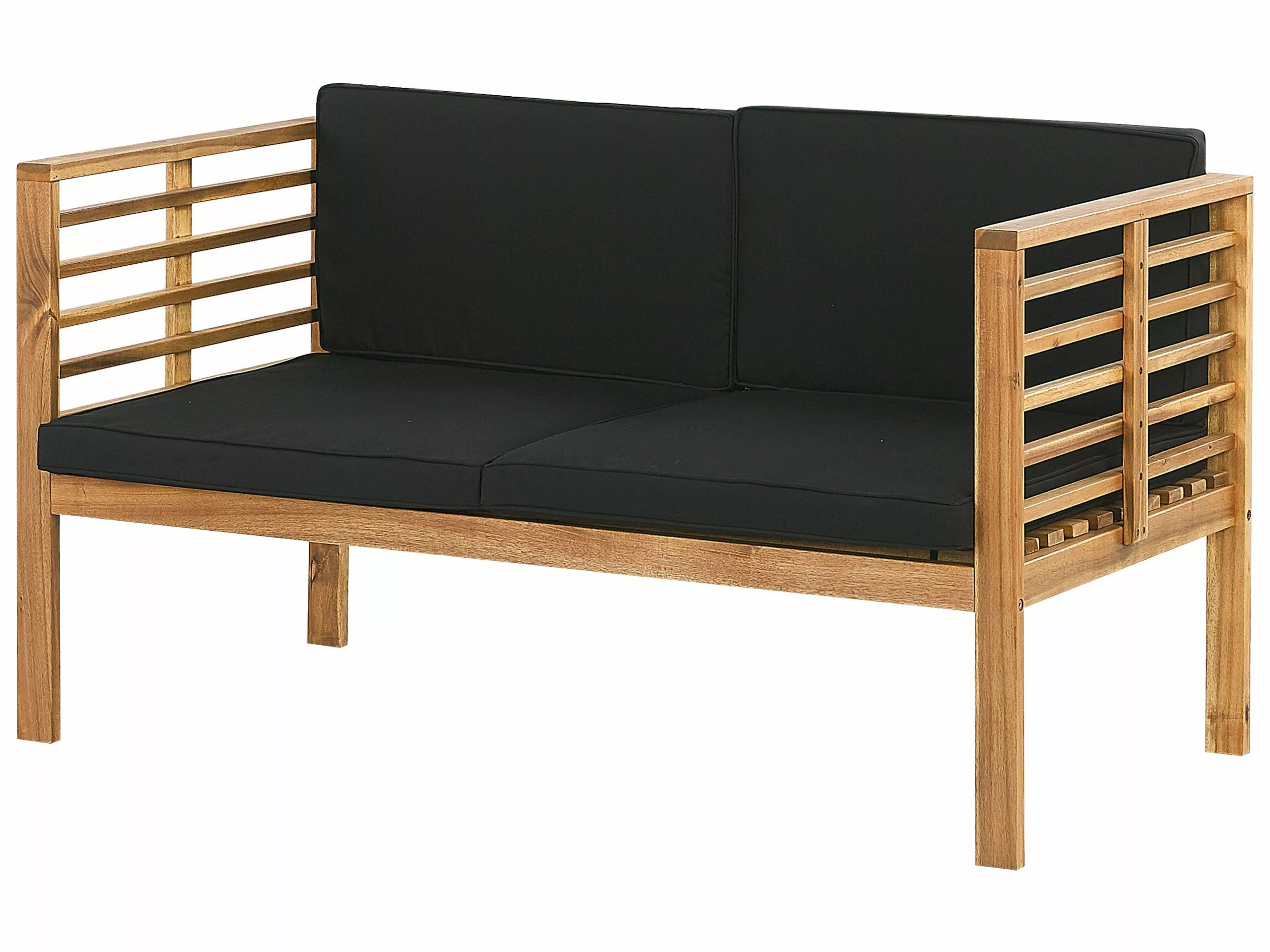 Beliani Zestaw Ogrodowy Drewniany 4-osobowy Czarny PACIFIC - obrazek 4