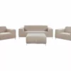 Beliani Zestaw Ogrodowy Tapicerowany 5-osobowy Beżowy Z Białym ROVIGO