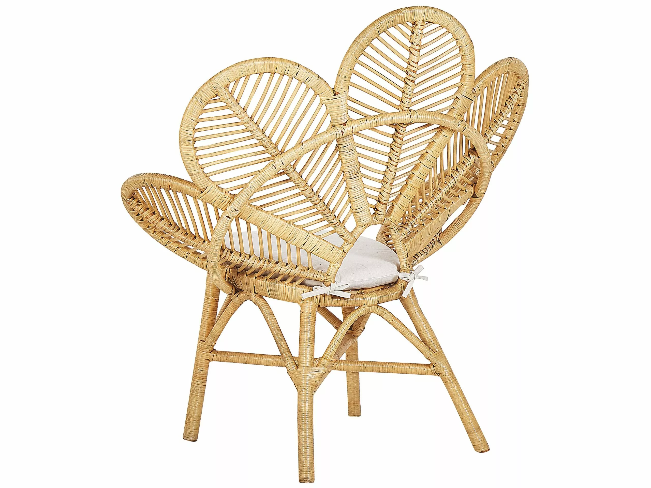 Beliani Zestaw Mebli Balkonowych Rattanowy Beżowy FLORENTINE / LIMNI - obrazek 6