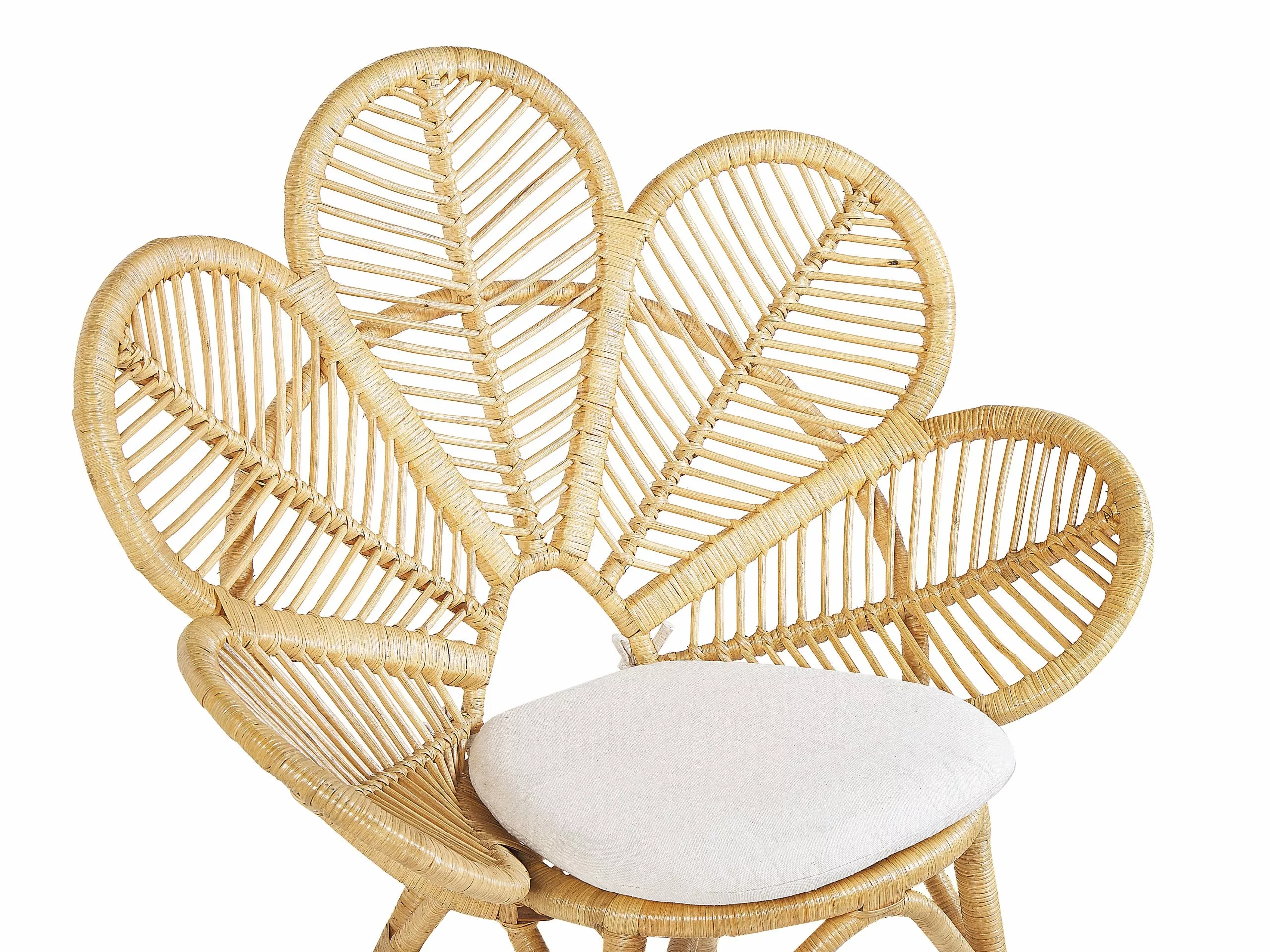 Beliani Zestaw Mebli Balkonowych Rattanowy Beżowy FLORENTINE / LIMNI - obrazek 8