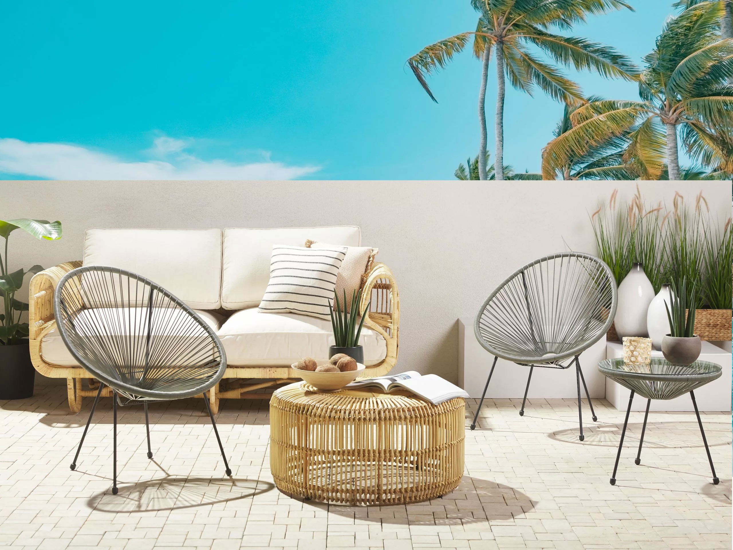 Beliani Zestaw 2 Krzeseł Z Technorattanu Szary ACAPULCO II - obrazek 2