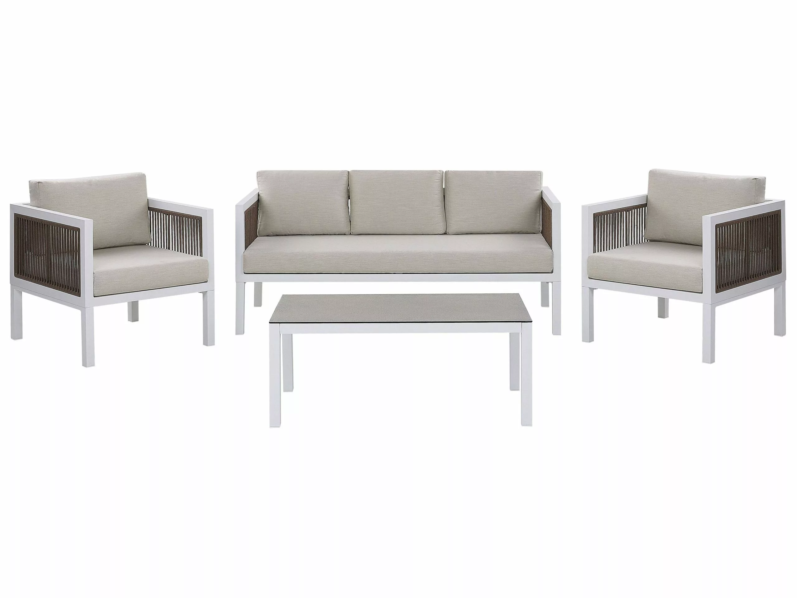 Beliani Zestaw Ogrodowy 5-osobowy Beżowy BORELLO