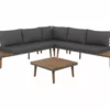 Beliani Zestaw Ogrodowy Drewniany 5-osobowy Szary CORATO