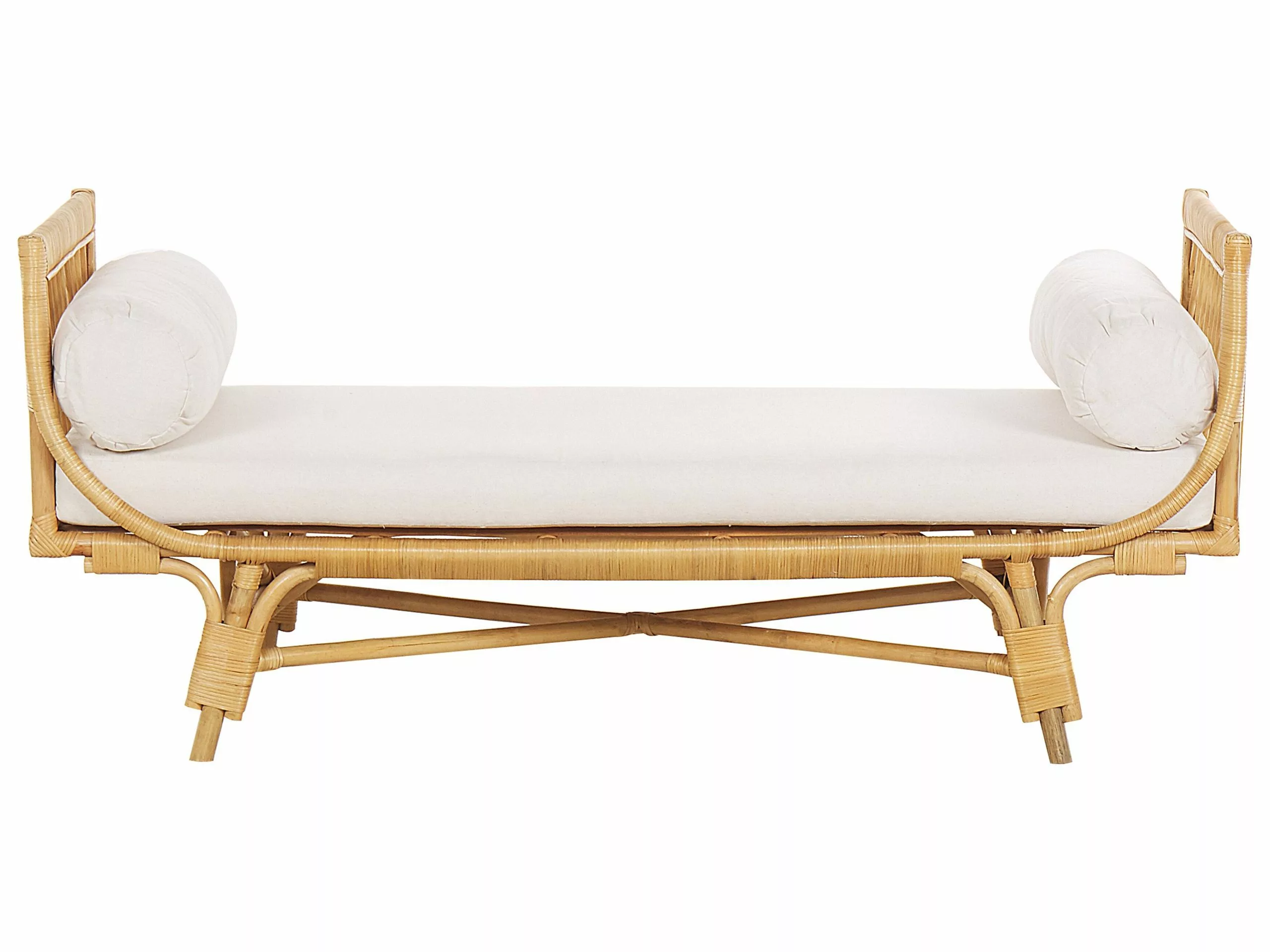 Beliani Ławka Rattanowa Beżowa BALLAO