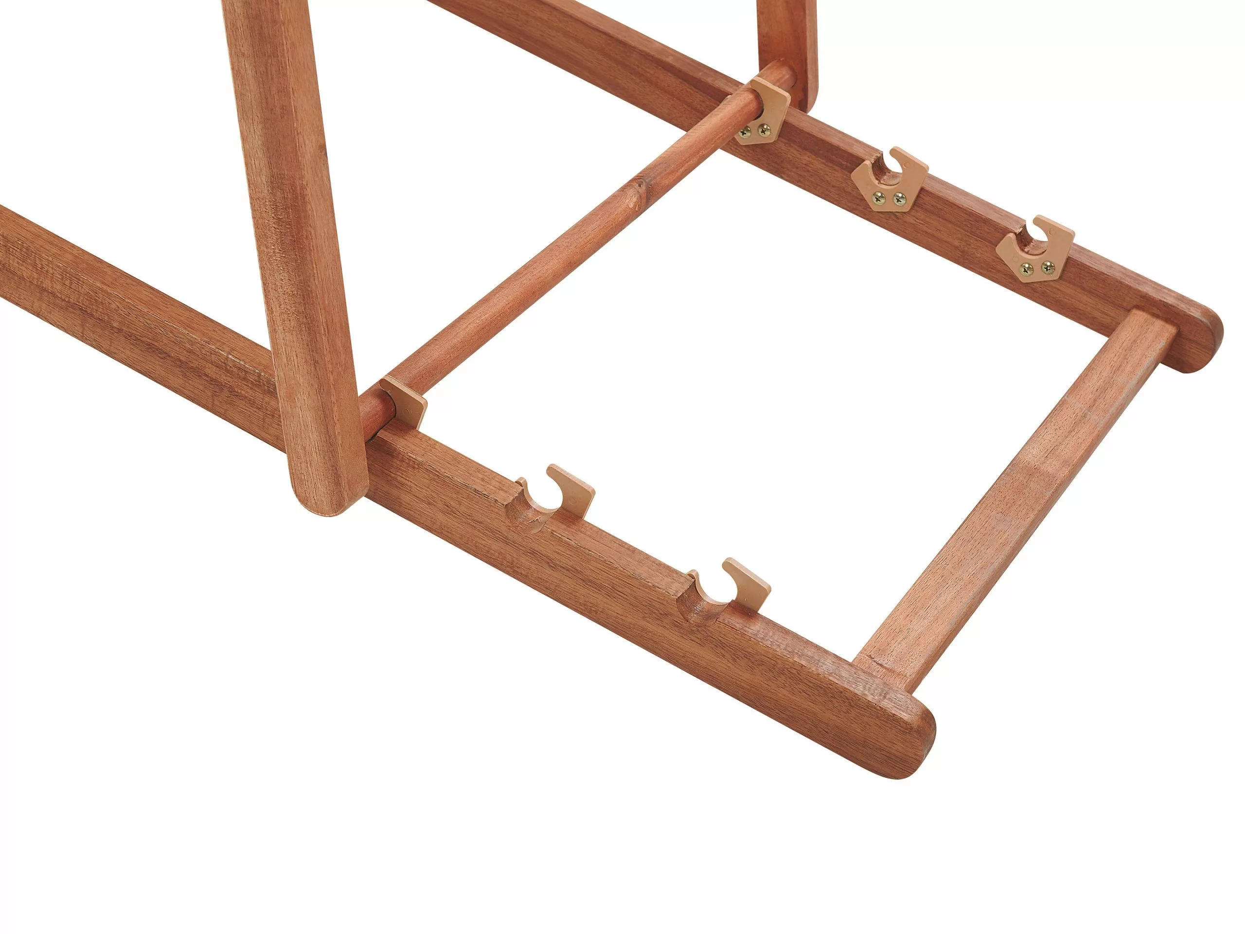 Beliani Zestaw 2 Leżaków Ogrodowych Ciemne Drewno Akacjowe Niebiesko-biały ANZIO - obrazek 6