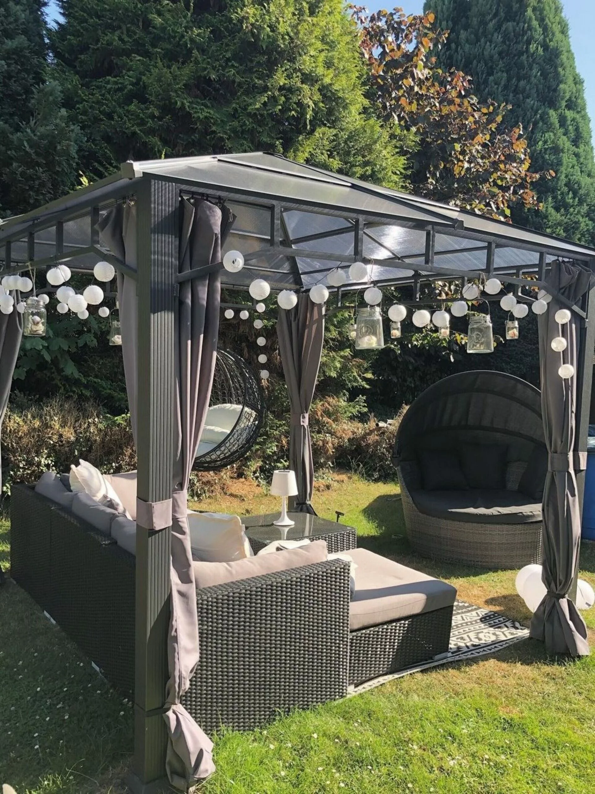 Beliani Zestaw Ogrodowy Z Technorattanu 4-osobowy Lewostronny Czarny SANO II - obrazek 3