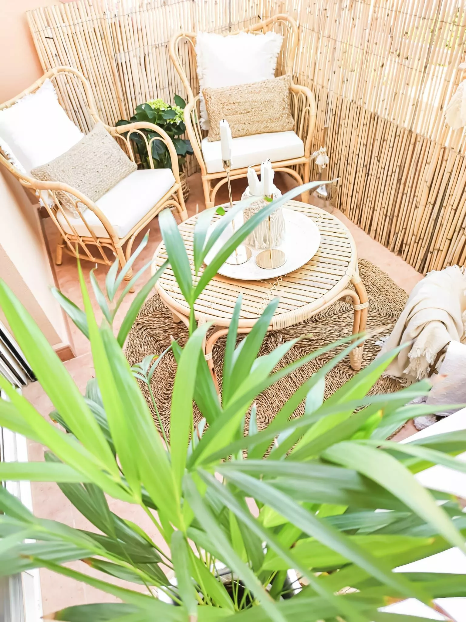 Beliani Zestaw Ogrodowy Rattanowy 4-osobowy Naturalny BRINDISI - obrazek 3