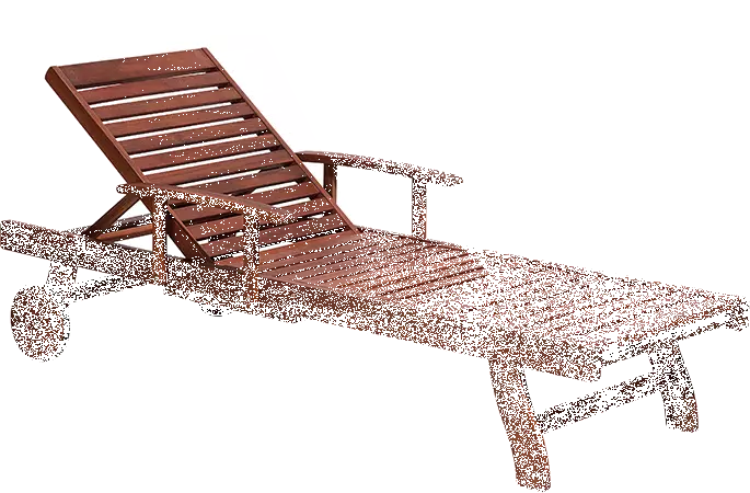 Beliani Leżak Ogrodowy Drewno Akacjowe Z Poduszką Niebieską TOSCANA - obrazek 3