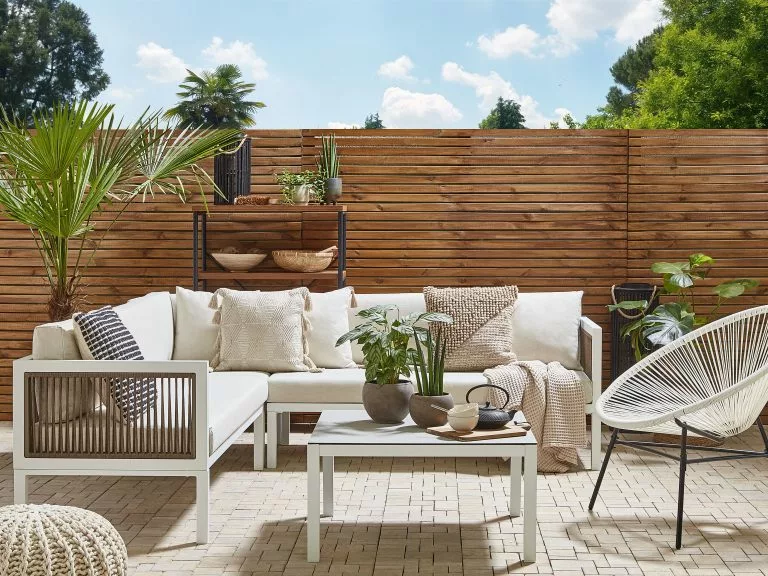 Beliani Zestaw Ogrodowy 4-osobowy Lewostronny Beżowy BORELLO - obrazek 2